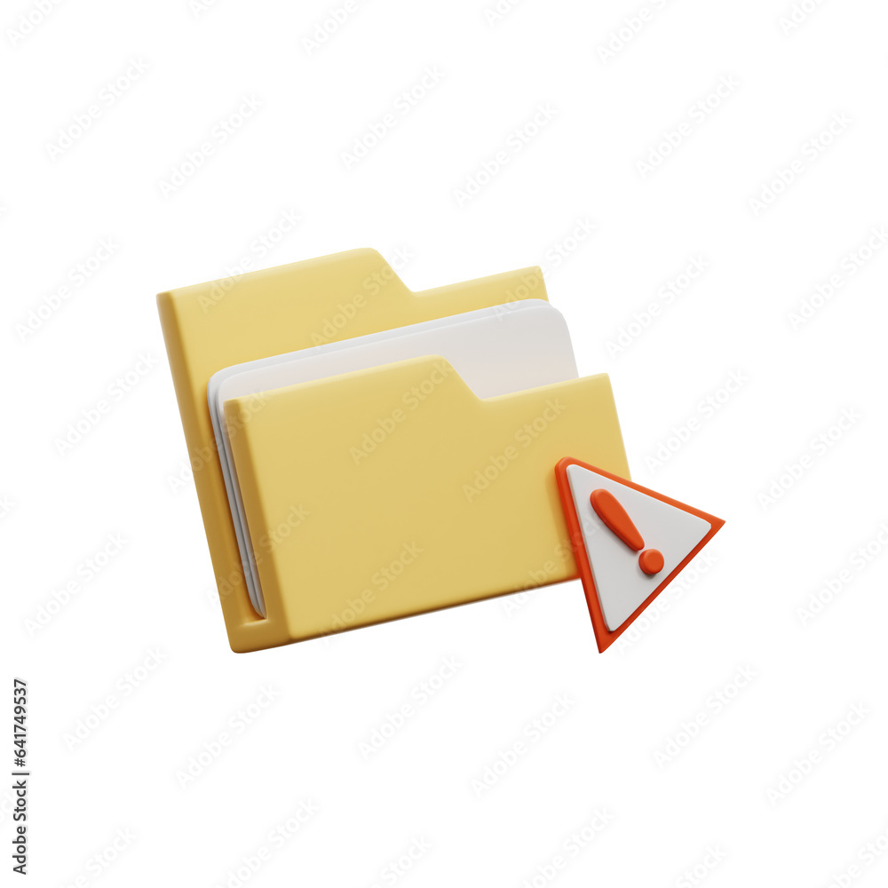 Folder Warning 3d illustration Folder Warning 3d illustration