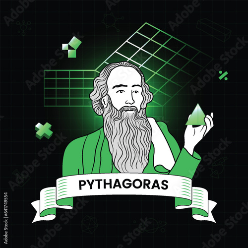 Capturing Great Minds Vector Portraits of Historical Figures - Pythagoras