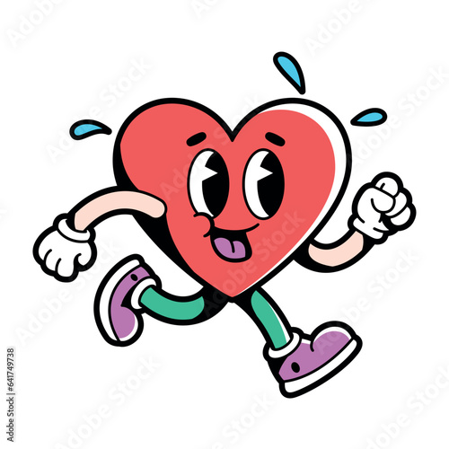 vector funny cartoon character heart illustration isolated