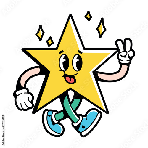 vector funny cartoon character star illustration isolated