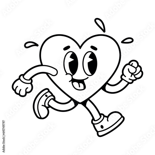 vector funny cartoon character heart illustration isolated