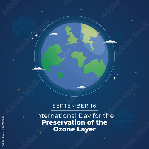 international day for the preservation of the ozone layer design template good for celebration template. ozone layer vector illustration. globe vector design. eps 10.
