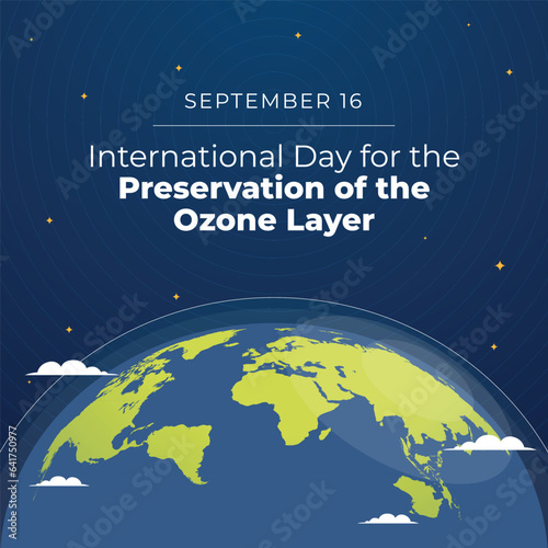 international day for the preservation of the ozone  layer design template good for celebration template. ozone layer vector illustration. globe vector design. eps 10.