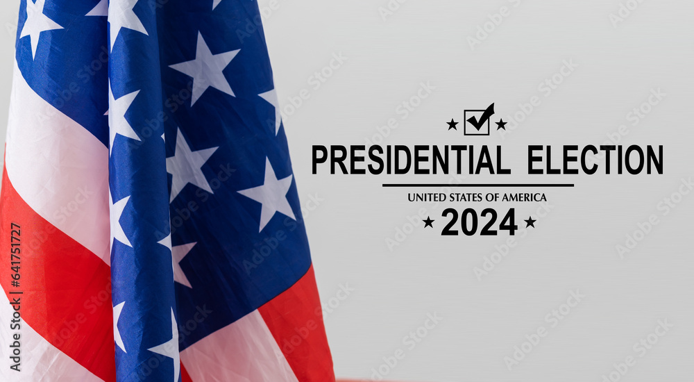American flag and a red circle on November 5 Presidential Election Day