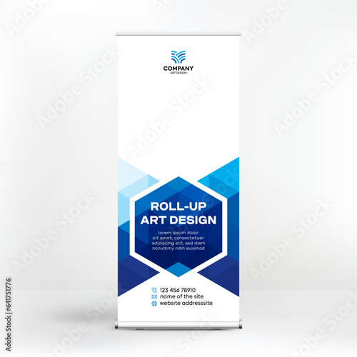 Geometric design, roll-up, creative background, template for photo and text placement, presentations