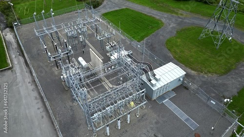 Wallpaper Mural Aerial Drone Hydroelectric Power Plant Grid Electricity in Rural Country Canada  Torontodigital.ca