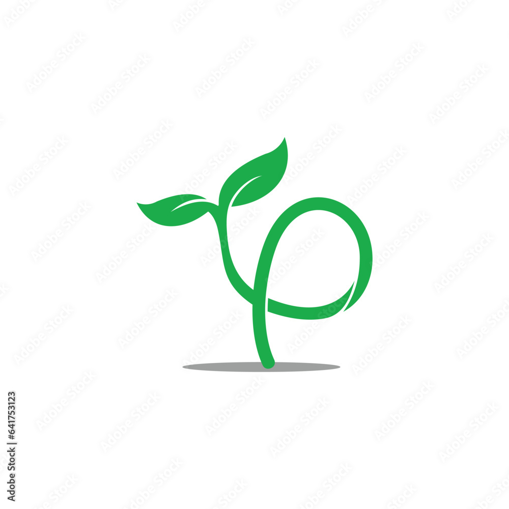 letter loop plantation green bud logo vector letter loop plantation green bud logo vector