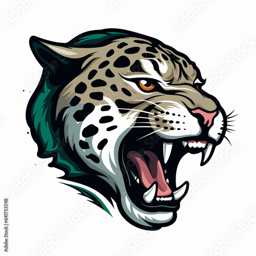 Esport vector logo jaguar on white background side view, jaguar icon, jaguar head, jaguar sticker, cheetah