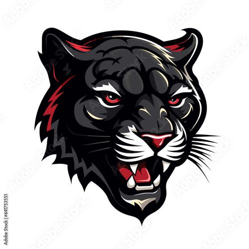 Esport vector logo panther on white background side view, panther icon, panther head, panther sticker