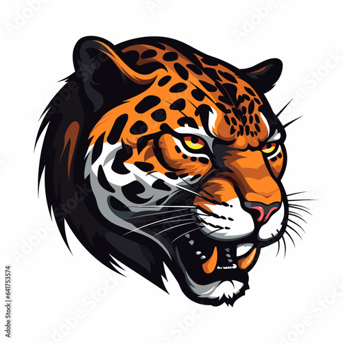 Esport vector logo jaguar on white background side view, jaguar icon, jaguar head, jaguar sticker, cheetah