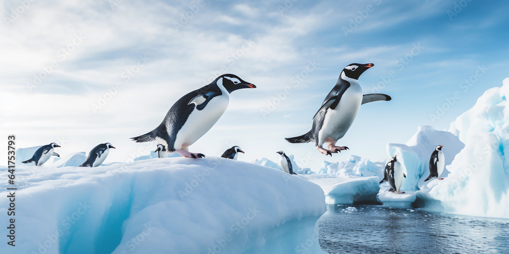 Fototapeta premium penguin in polar regions