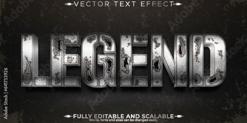 Legend text effect, editable metallic and eroded text style