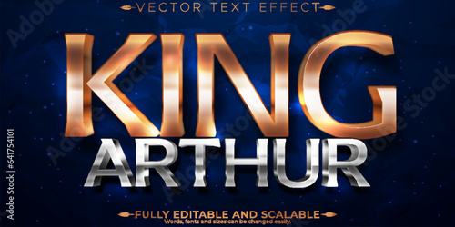 King text effect, editable warrior and sword text style