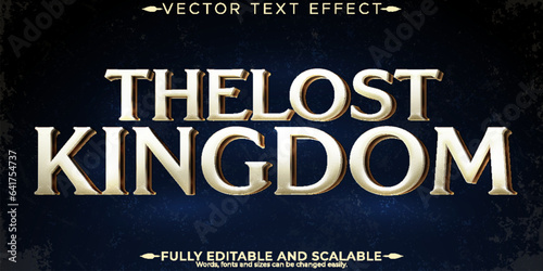 King text effect, editable knight and legend text style