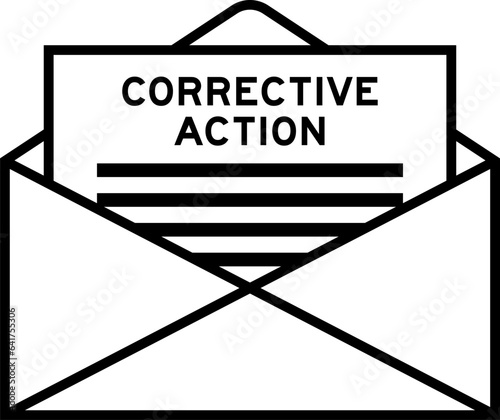 Envelope and letter sign with word corrective action as the headline