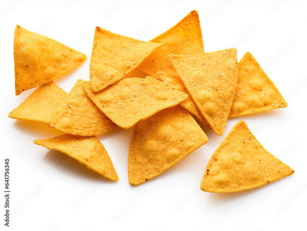 Corn nachos chips isolate
