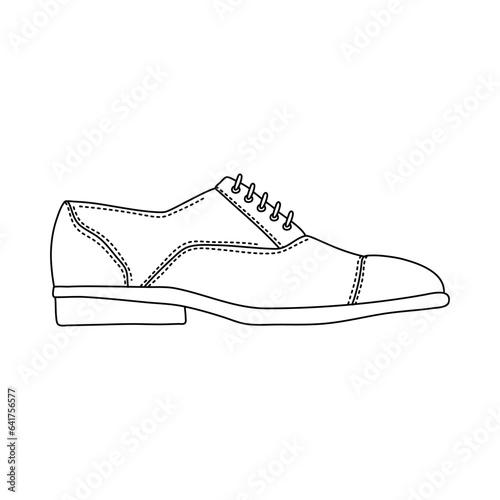 Vector hand drawing illustration with men brogue fashion shoes isolated on white background