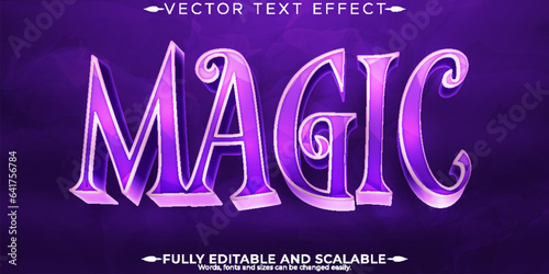 Magic text effect, editable witch and cartoon text style