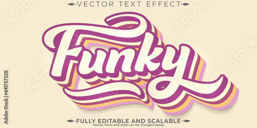 Retro, vintage text effect, editable modern lettering typography font style