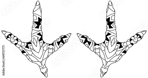 Chicken footprint for the fabric for coloring, wallpaper, banner