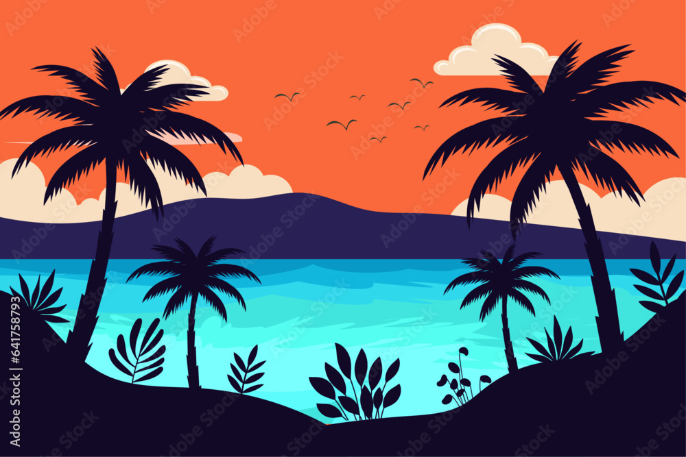 tropical beach landscape background