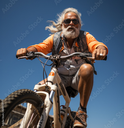 senior person riding a bike