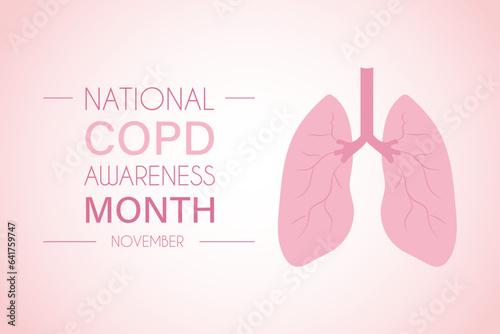 World Chronic Obstructive Pulmonary Disease Day. World COPD day. This is the name of a group of lung diseases that cause difficulty in breathing. Vector stock illustration.