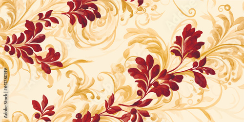 Seamless leaf pattern with brown and black botanical background. Vector design of abstract leaves in autumn colors. perfect for decoration and fabrics