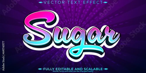 Candy text effect, editable sweet and rainbow text style