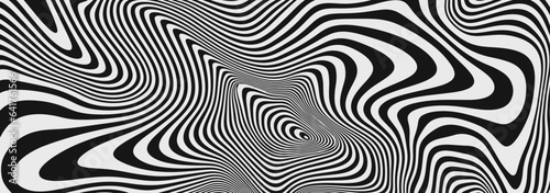 Optical Illusion Stripes Texture. Abstract Geometric Background Vector Design. Op Art Illustration.