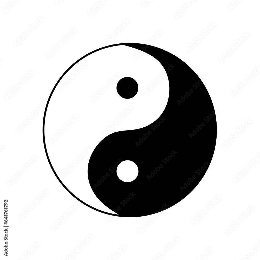 yin yang symbol vector on white background