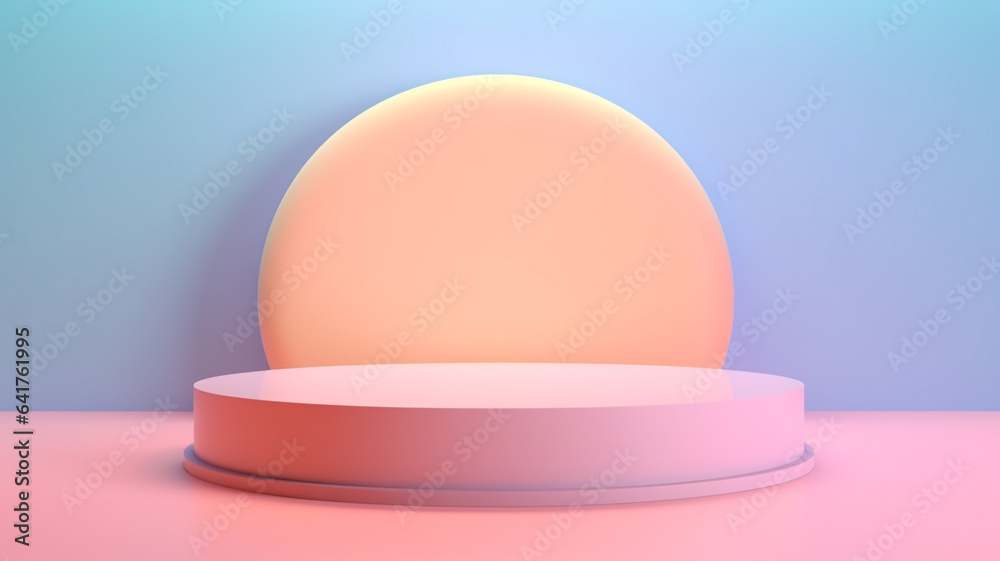 Fototapeta premium 3d Pastel podium for your product. Generative AI.