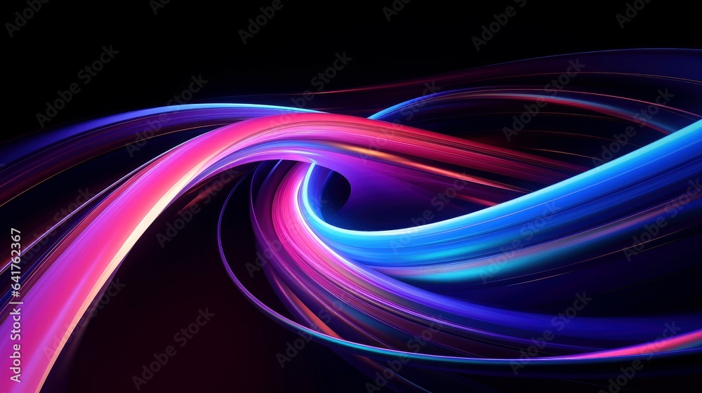 Naklejka premium Abstract multicolor wavy line of light, neon glowing lines, magic energy space light concept, abstract background wallpaper design