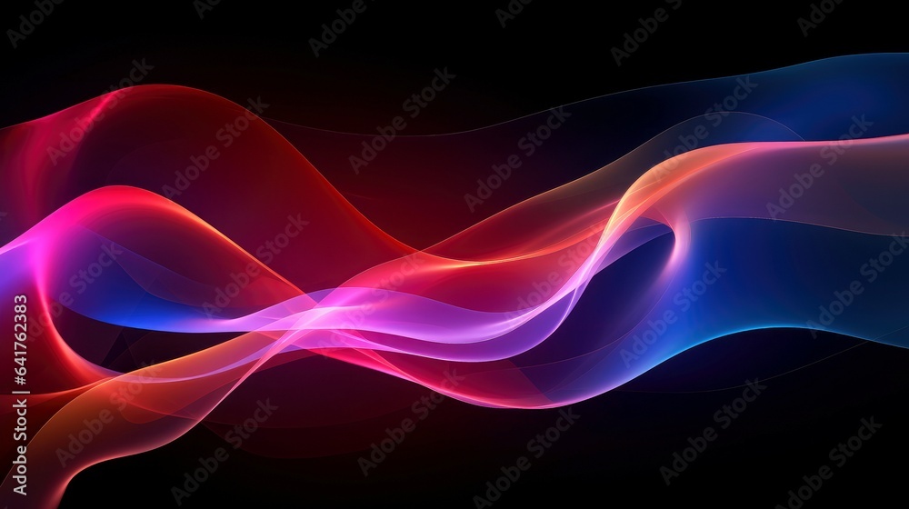 Naklejka premium Abstract multicolor wavy line of light, neon glowing lines, magic energy space light concept, abstract background wallpaper design