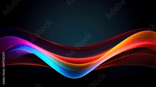 Abstract multicolor wavy line of light, neon glowing lines, magic energy space light concept, abstract background wallpaper design