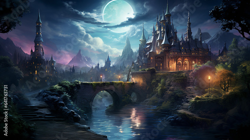 night landscape with castle