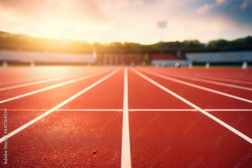 runnin track during sunset, soft focus - athletic drive - AI Generated runnin track during sunset, soft focus - athletic drive - AI Generated