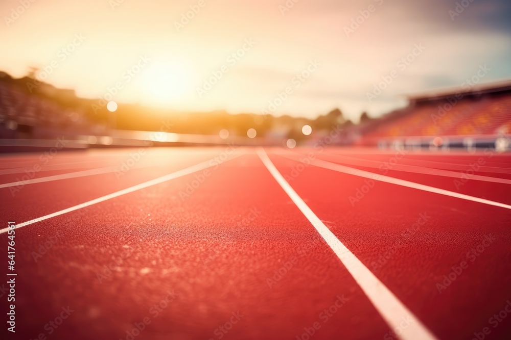 runnin track during sunset, soft focus - athletic drive - AI Generated
