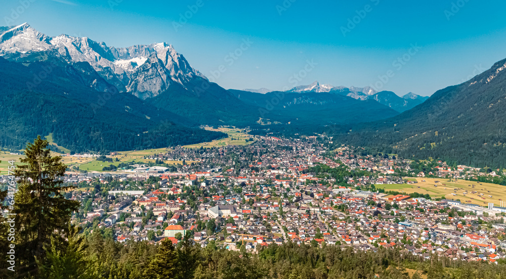 Alpine summer view at Mount Wank, Garmisch-Partenkirchen, Bavaria, Germany