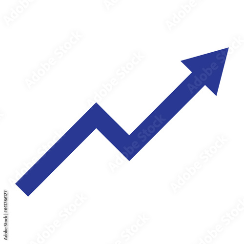 blue arrow growth graph, business financial profit