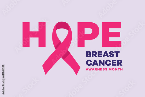 International breast cancer awareness month concept. Colored flat vector illustration isolated. 