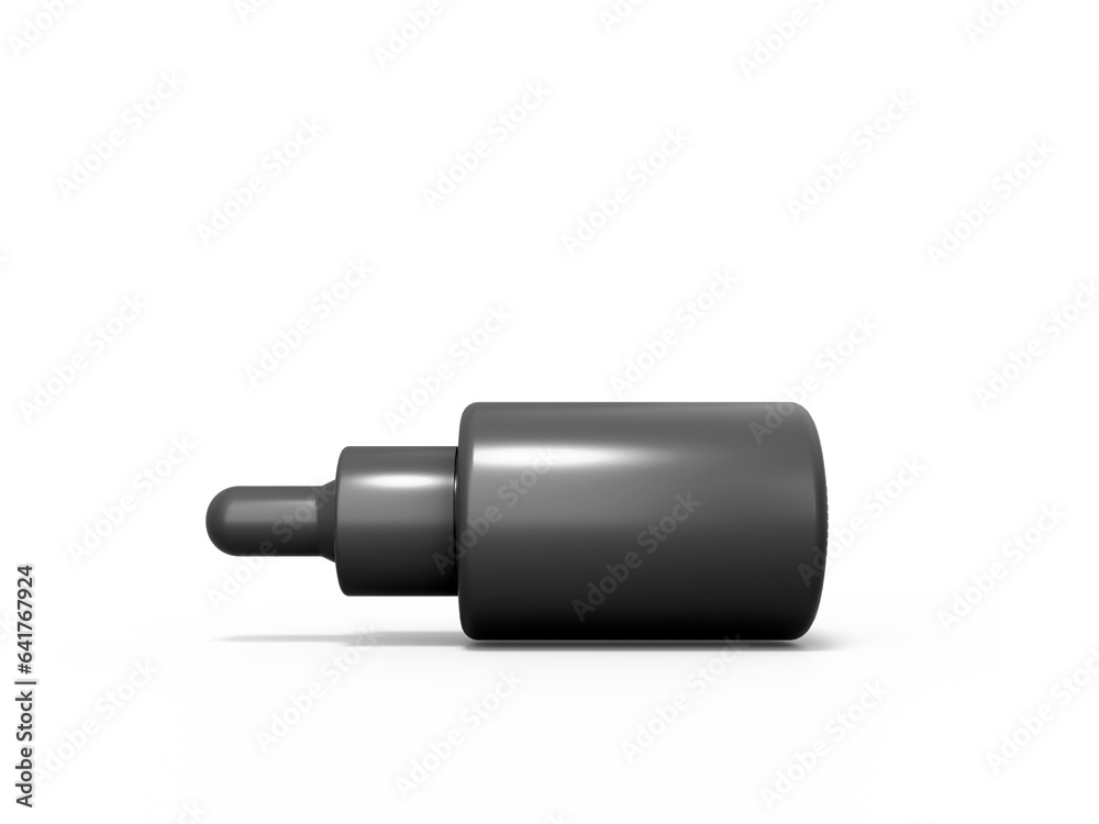 Blank plastic dropper bottle packaging isolated on transparent background, prepared for mockup, 3D render. Blank plastic dropper bottle packaging isolated on transparent background, prepared for mockup, 3D render.
