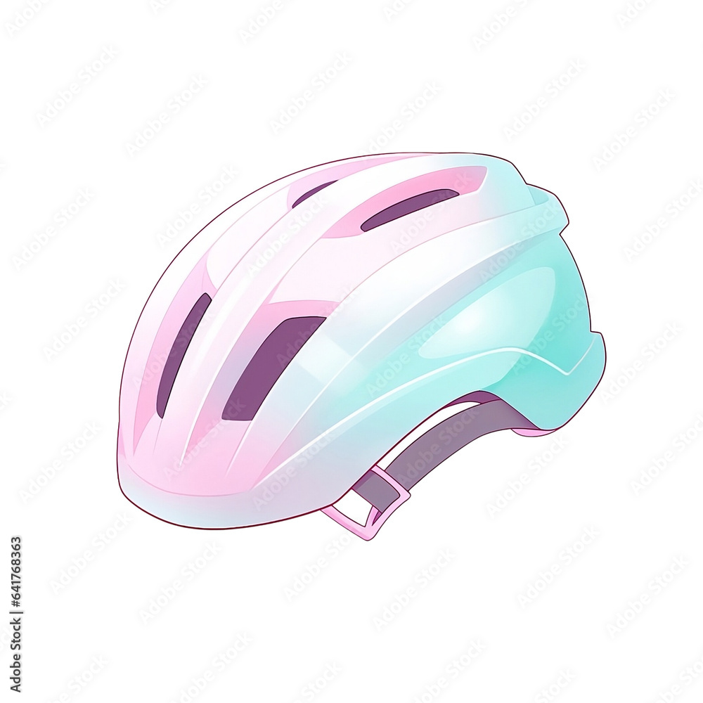 Fototapeta premium pastel helmet cartoon illustration