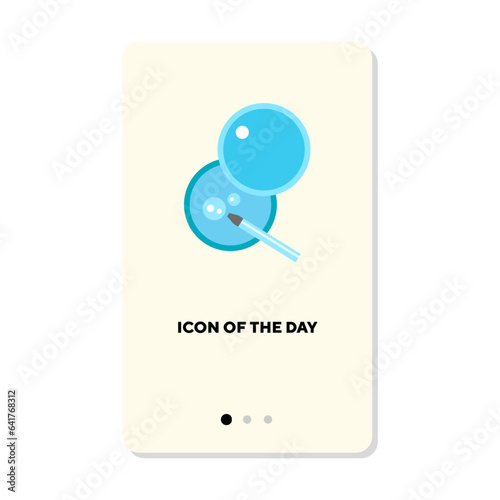 Microscope examination flat vector icon. Glass, study, bacteria isolated vector sign. Microorganism and analysis concept. Vector illustration symbol elements for web design