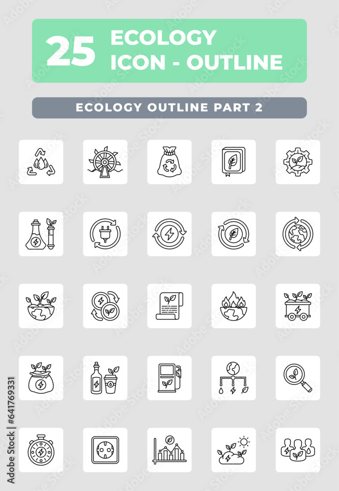 Ecology Environtment outline icon style design