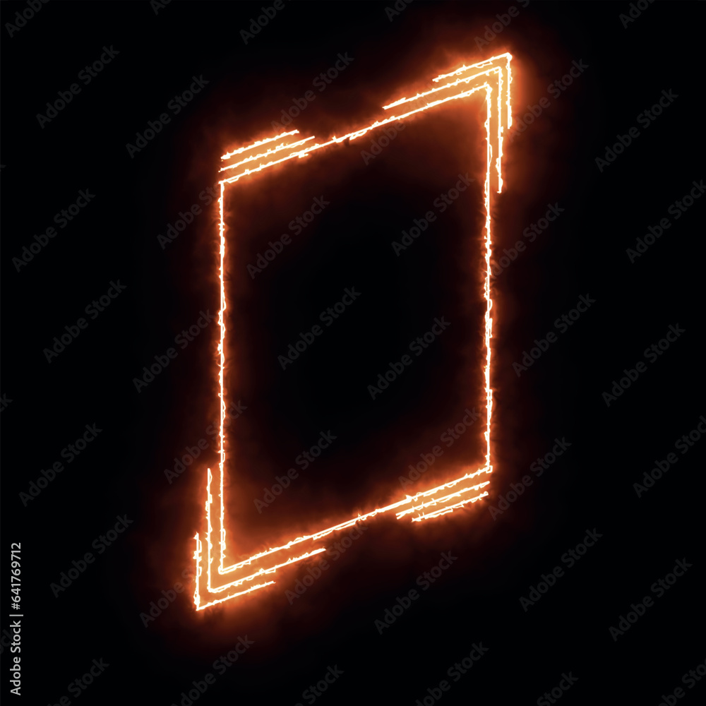 Vetore forma geométrica retangular com efeito de fogo