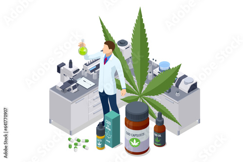 Isometric testing cannabis buds for the extraction of medicinal oil. Herbal alternative medicine, cbd oil, pharmaceptical industry Cbd hemp oil