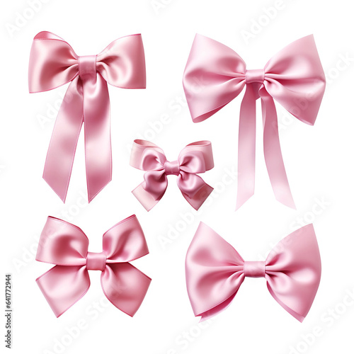set of pink bows photo