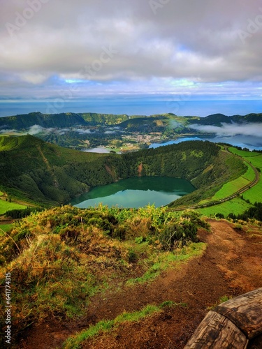 Sete Cidades crater in Sao Miguel on the Azores islands