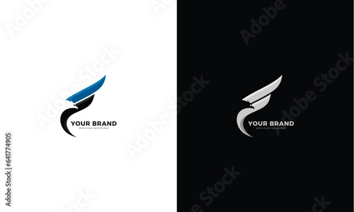 Flying eagle F logo, vector graphic design